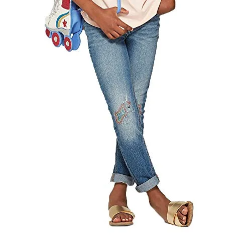 Embroidered Skinny Jeans — (magical unicorn