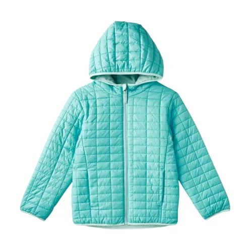 Kids Solid Puffer Jacket — (aqua blue